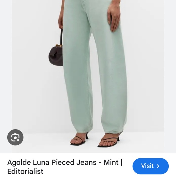 NWT AGOLDE Luna Pieced Jeans (light) MINT coloured - Picture 4 of 11